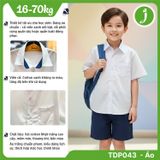  Áo sơ mi đồng phục học sinh nam viền cổ xanh túi bên Jadiny TDP043 