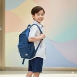  Áo sơ mi đồng phục học sinh nam viền cổ xanh túi bên Jadiny TDP043 