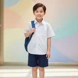  Áo sơ mi đồng phục học sinh nam viền cổ xanh túi bên Jadiny TDP043 