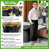  Quần dài học sinh kaki cao cấp lưng thun khóa kéo màu đen - TDP045 