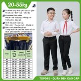  Quần dài học sinh kaki cao cấp lưng thun khóa kéo màu đen - TDP045 