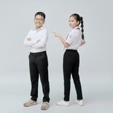  Quần dài học sinh kaki cao cấp lưng thun khóa kéo màu đen - TDP045 