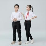  Quần dài học sinh kaki cao cấp lưng thun khóa kéo màu đen - TDP045 