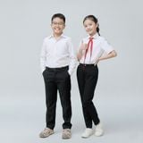  Quần dài học sinh kaki cao cấp lưng thun khóa kéo màu đen - TDP045 