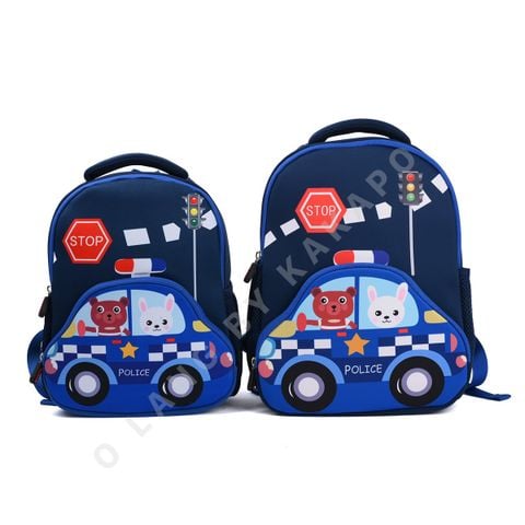 Balo Kid Hình Xe Cảnh Sát Dễ Thương – Balo Cho Bé Đi Học, Đi Chơi