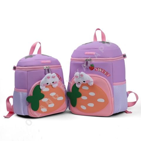 Balo Kid Hình Dâu Dễ Thương – Balo Cho Bé Đi Học, Đi Chơi