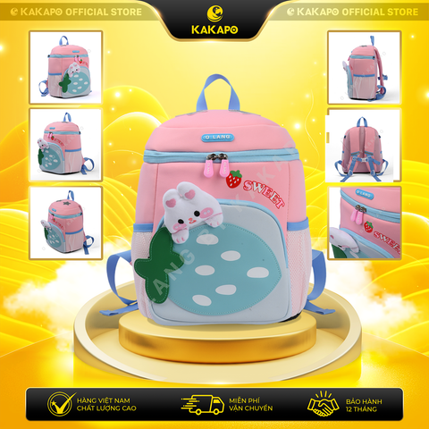 Balo Kid Hình Dâu Dễ Thương – Balo Cho Bé Đi Học, Đi Chơi