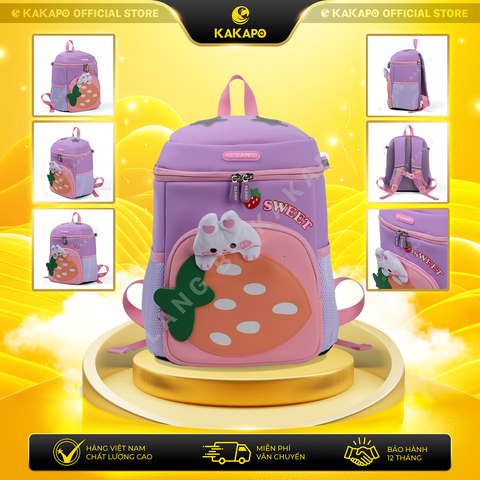 Balo Kid Hình Dâu Dễ Thương – Balo Cho Bé Đi Học, Đi Chơi