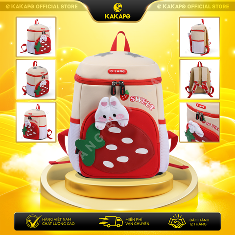 Balo Kid Hình Dâu Dễ Thương – Balo Cho Bé Đi Học, Đi Chơi