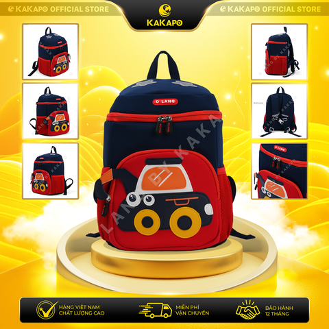 Balo Kid Hình Máy Xúc Dễ Thương – Balo Cho Bé Đi Học, Đi Chơi