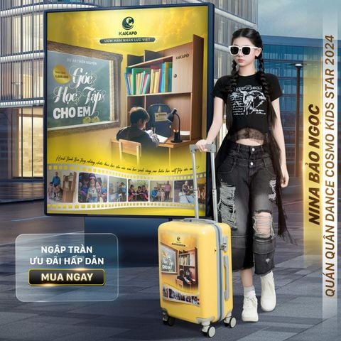 Vali Kakapo - Dự Án Góc Học Tập Cho Em - Nhựa ABS 100% Siêu Bền - Bánh xe 360 độ - Màu Vàng