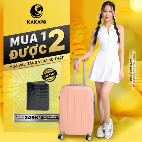VALI THỜI TRANG DU LỊCH CAO CẤP NHỰA ABS KAKAPO VL002-MUA VALI TẶNG VÍ DA BÒ CAO CẤP