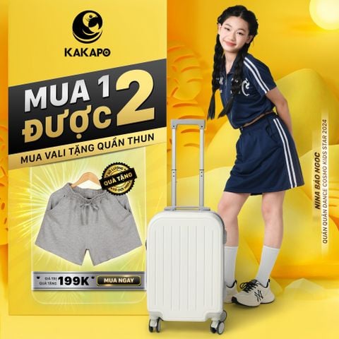 VALI THỜI TRANG DU LỊCH CAO CẤP NHỰA ABS KAKAPO VL002 - MUA VALI TẶNG QUẦN SHORT