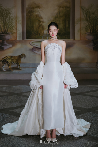 NO.2 - CLARTE - VLCL - 794 LUXURY OFFWHITE COLUMN DRESS