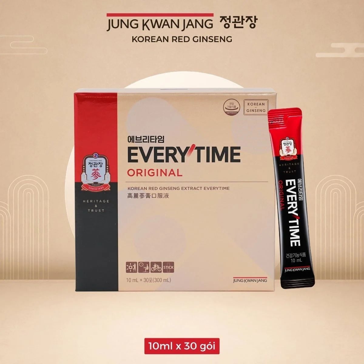 TINH CHẤT HỒNG SÂM CHÍNH PHỦ EVERYTIME 10 ML X 30 GÓI