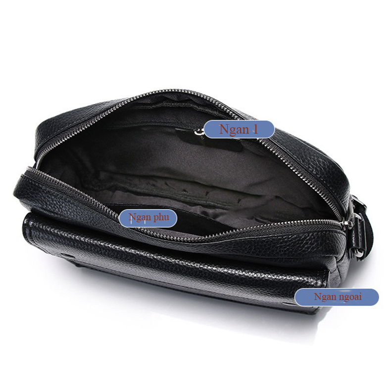 Túi đeo chéo da bò dáng ngang đơn giản - 5025160