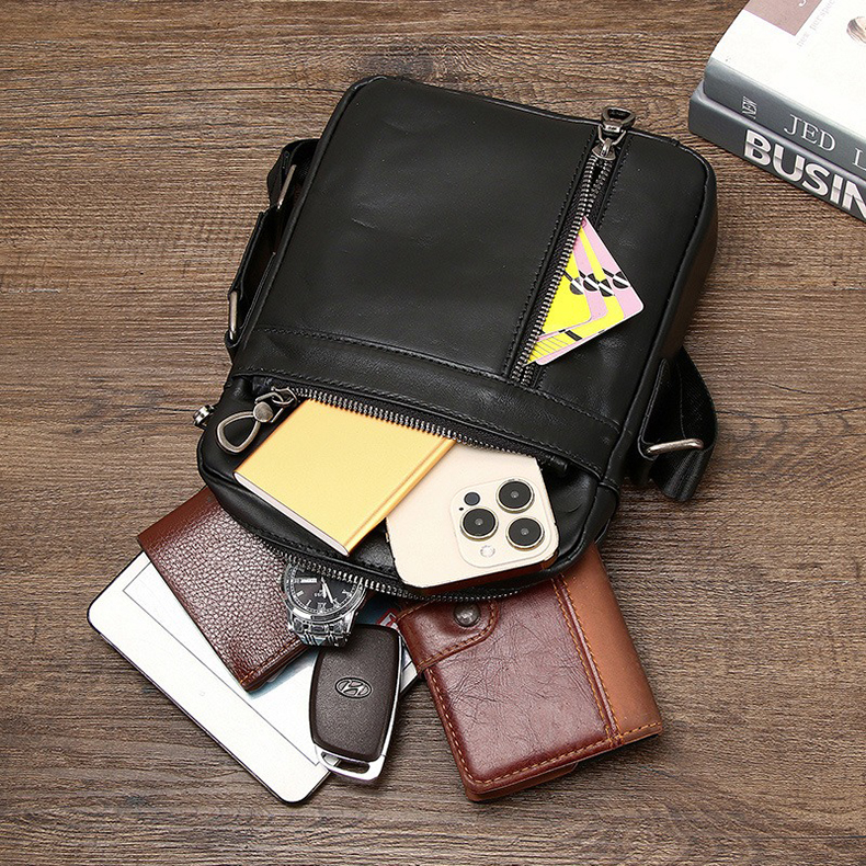 Túi đeo chéo nam da bò đơn giản - 4945896