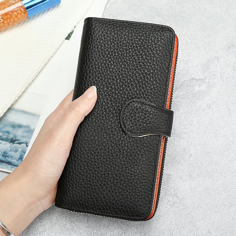 Ví da cầm tay nữ chất liệu da bò thật - 101813