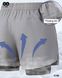  Quần Short Ngắn 2 Lớp Thể Thao Nam 5 Inch - X116 