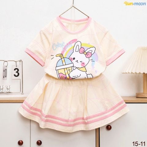  Bộ váy thun in sọc COLOUR RABBIT 