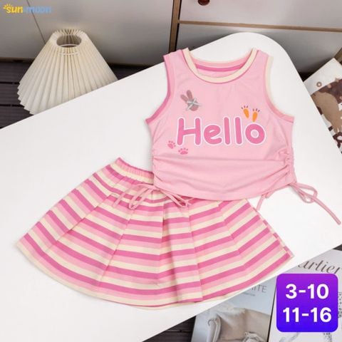  Bộ váy thun sọc 3 lỗ HELLO 