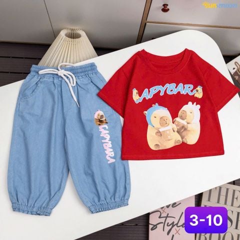  Bộ jean JG Cappy nón trà sữa 