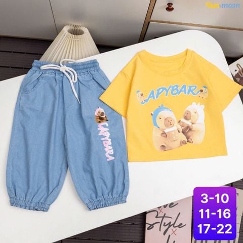  Bộ jean JG Cappy nón trà sữa 