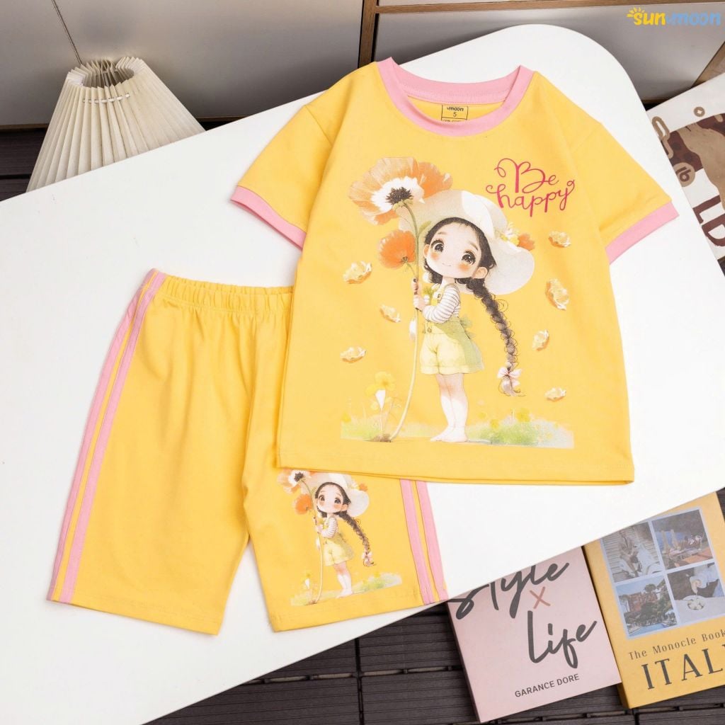  Bộ thun ngố bé gái Be Happy 
