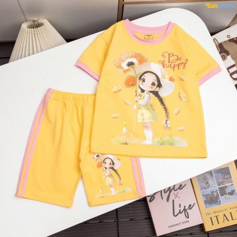  Bộ thun ngố bé gái Be Happy 