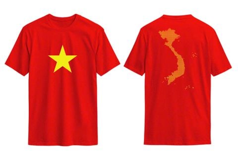  Áo thun đỏ sao vàng phối bản đồ Việt Nam 