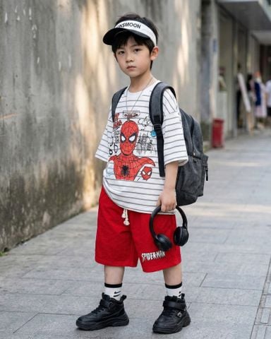  Bộ thun TN áo sọc nhện SUIT 