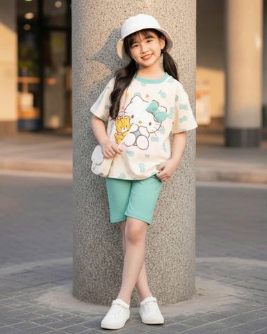  Bộ thun ngố phủ nơ Kitty gấu style 