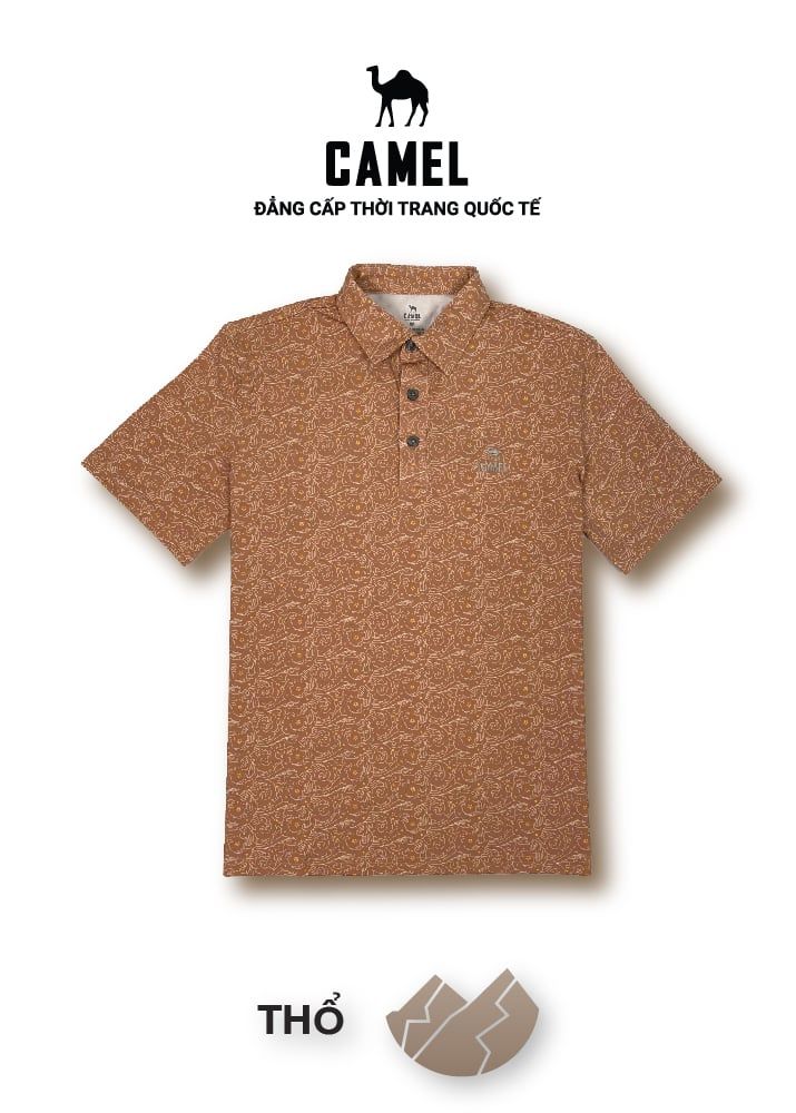 ÁO THUN NAM CỔ TRỤ PHONG THỦY CAO CẤP CAMEL CMA036