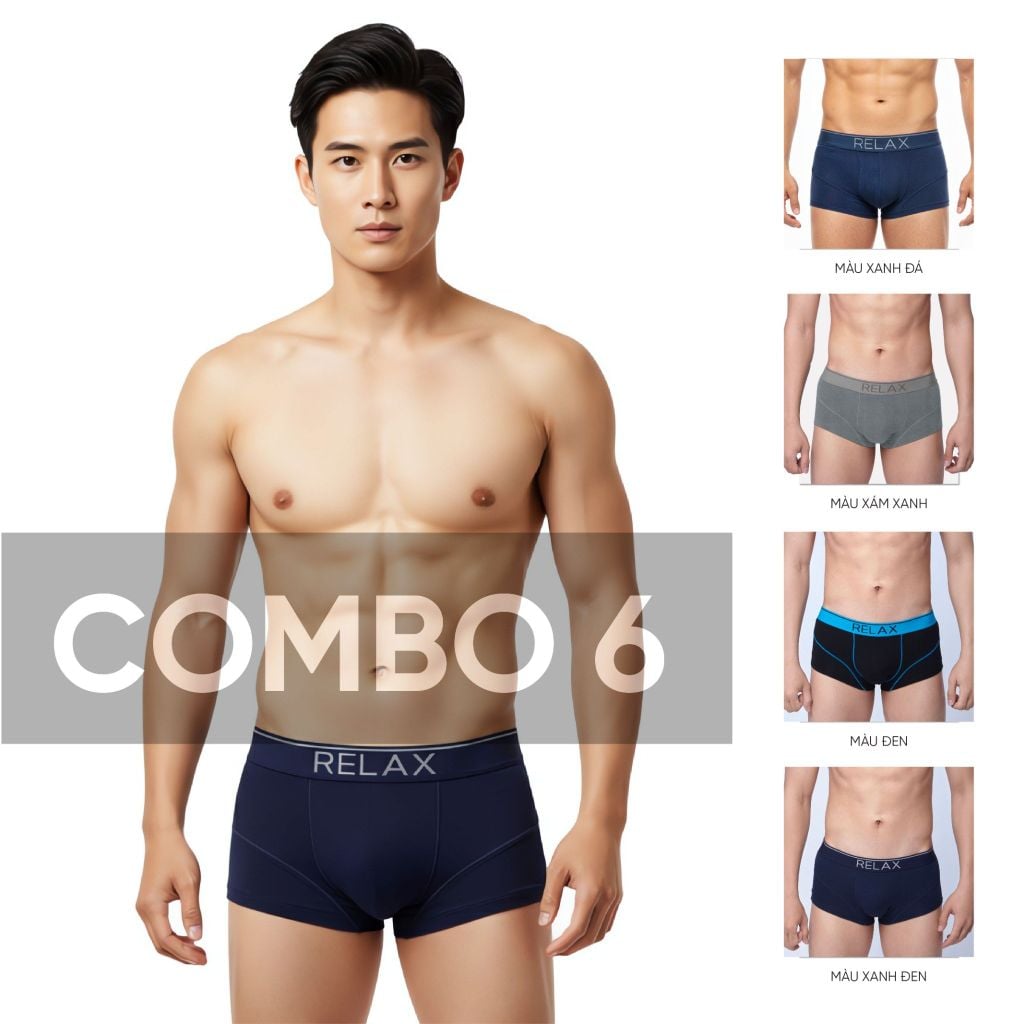 COMBO 6 Quần lót nam boxer RLTK049