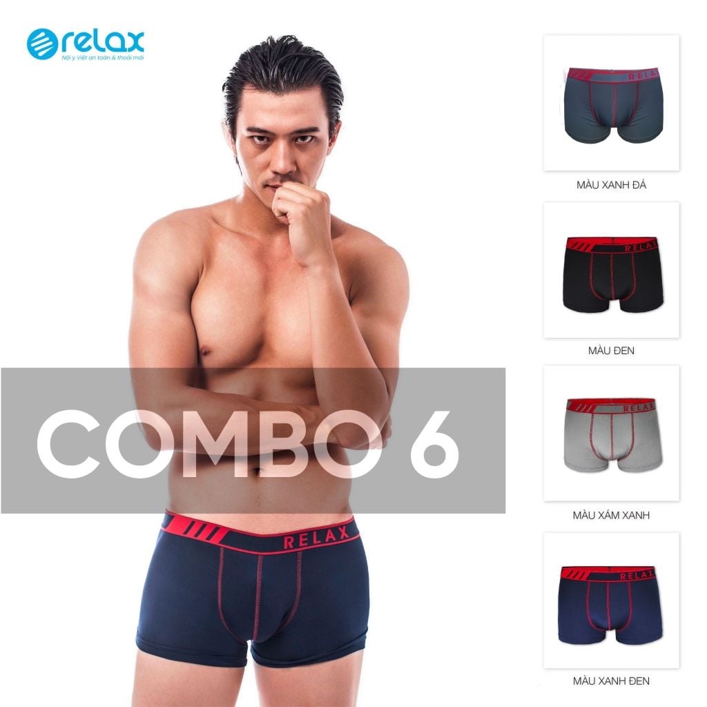 COMBO 6 Quần lót nam boxer RLTK025