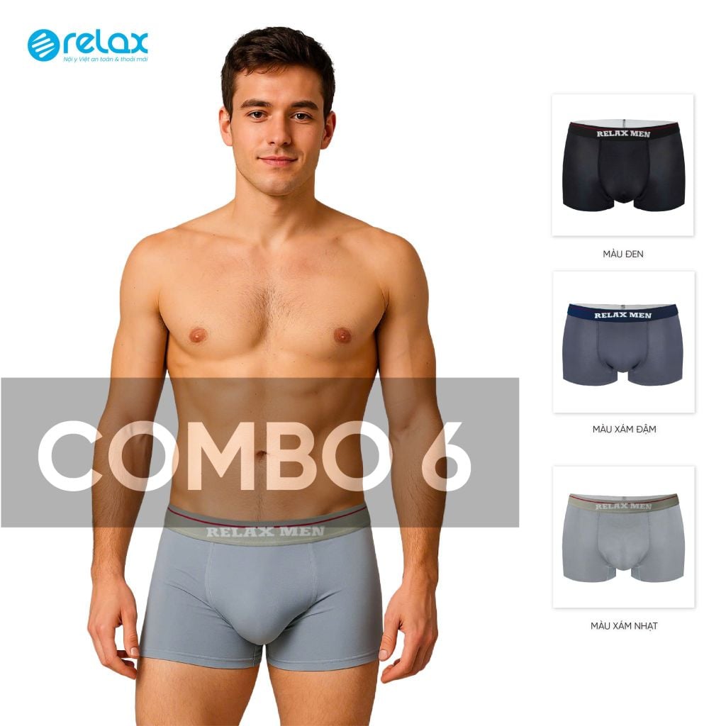 COMBO 6 Quần lót nam boxer RLTK075