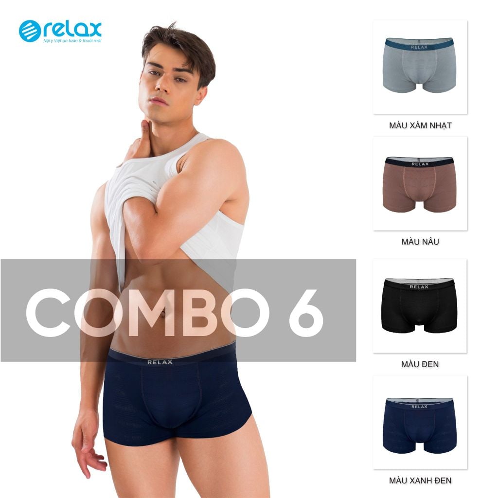 COMBO 6 Quần lót nam boxer RLTK077