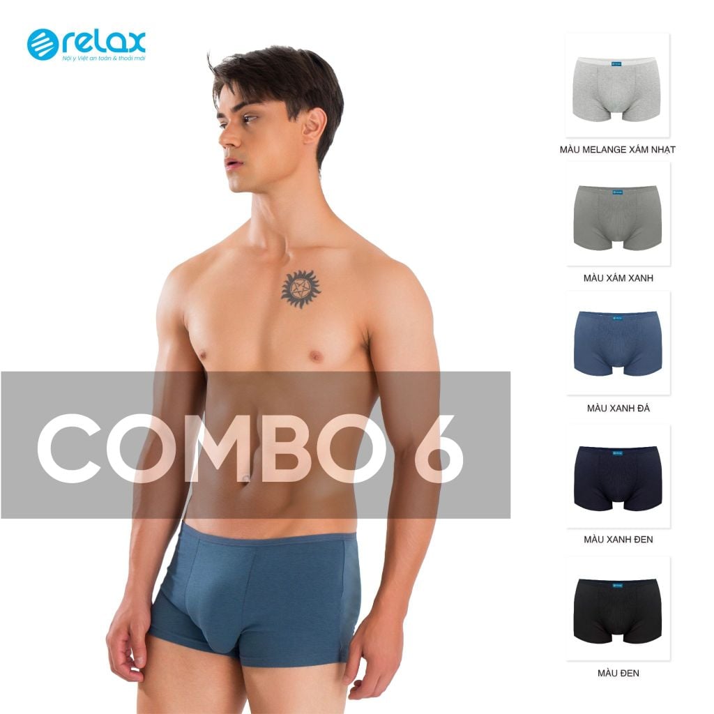 COMBO 6 Quần lót nam boxer RLTK080