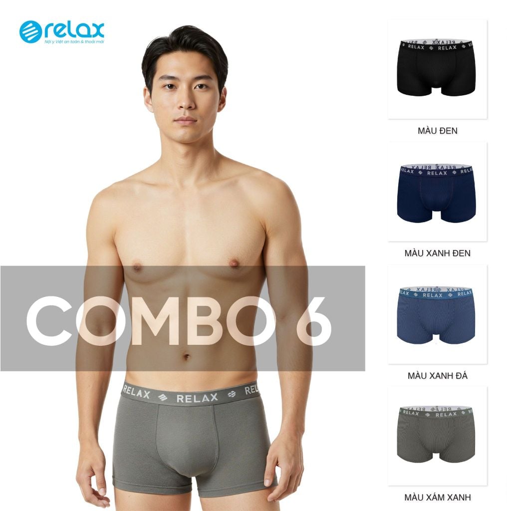 COMBO 6 Quần lót nam boxer RLTK082
