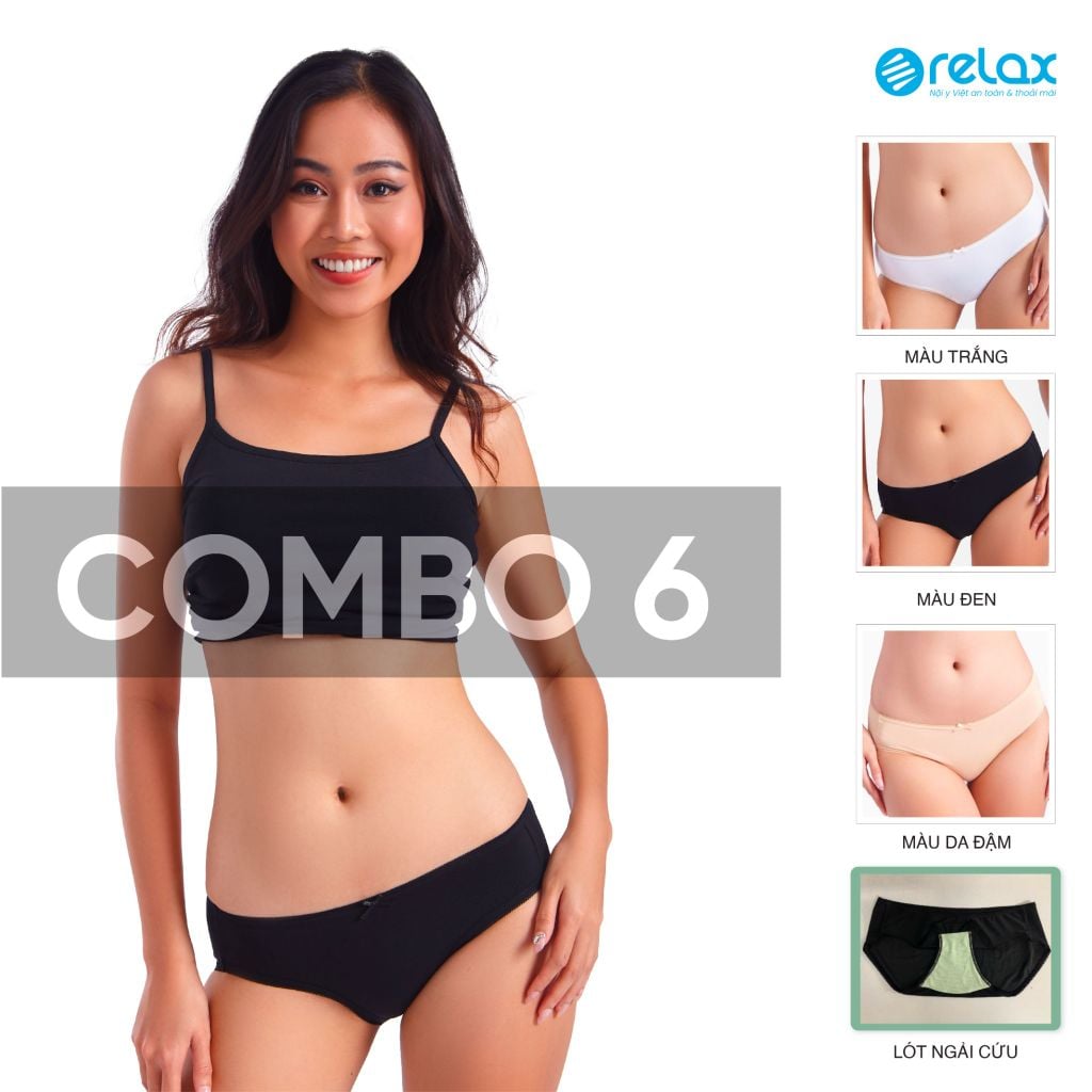 COMBO 6 QUẦN LÓT NỮ NGẢI CỨU MIDI RQW011