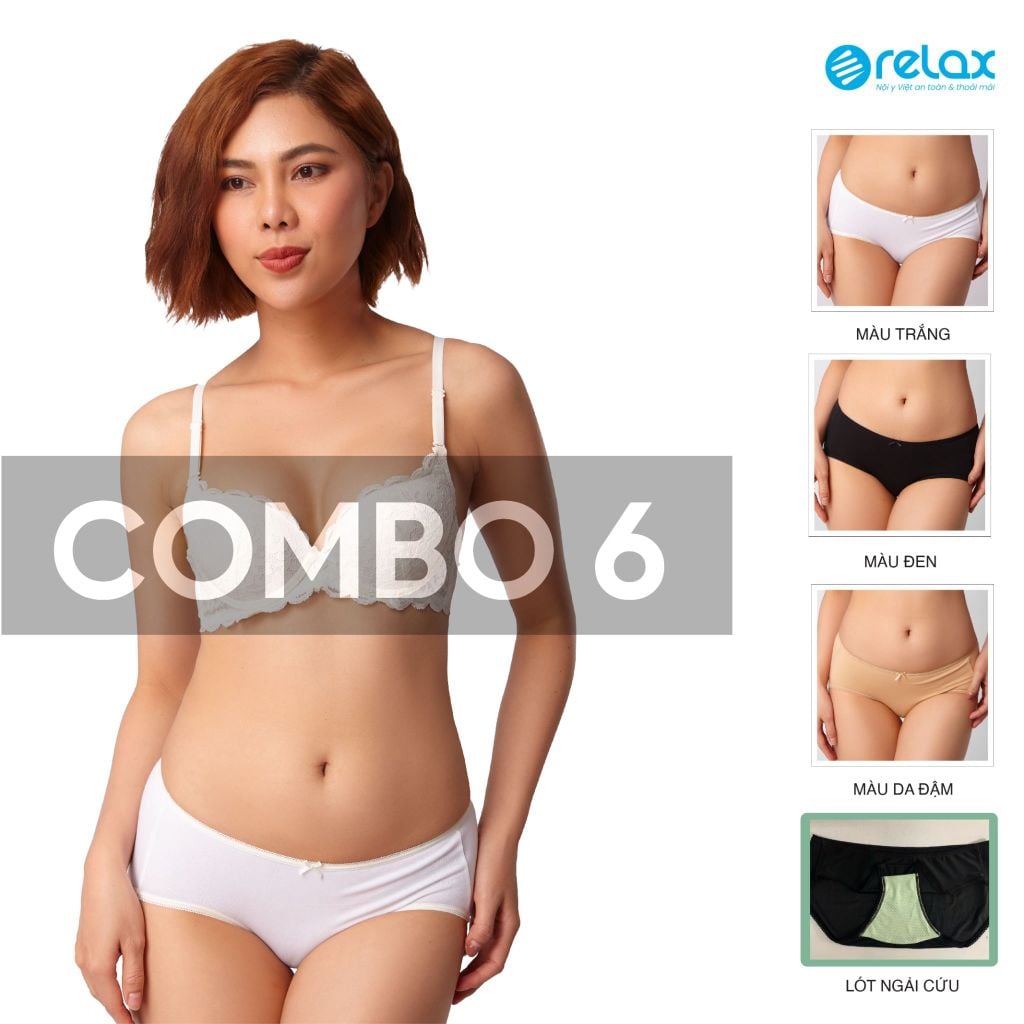 COMBO 6 QUẦN LÓT NỮ NGẢI CỨU MIDI RQW012
