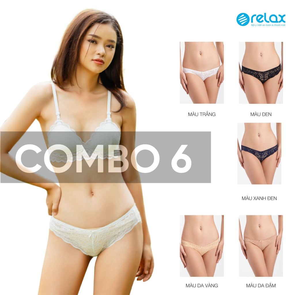 COMBO 6 Quần lót nữ phối ren RQY002