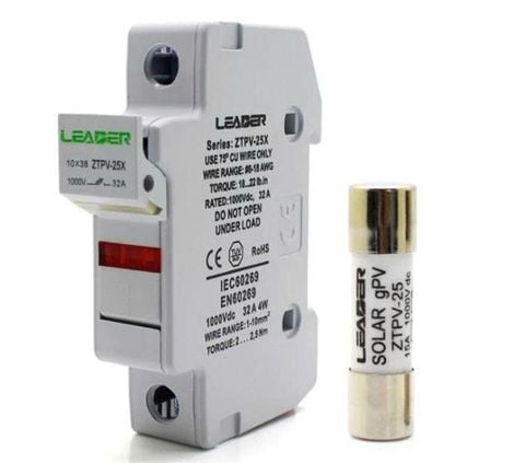 Ruột cầu chì DC 1P 20A 1000VDC Leader (BX0234-20A- T8.2026)