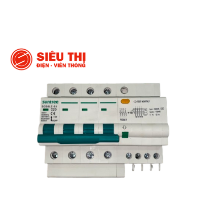 MCB Chống Giật AC 4P 63A, 30mA, 400VAC,Type C, Suntree SCB8LE-63-4P63A