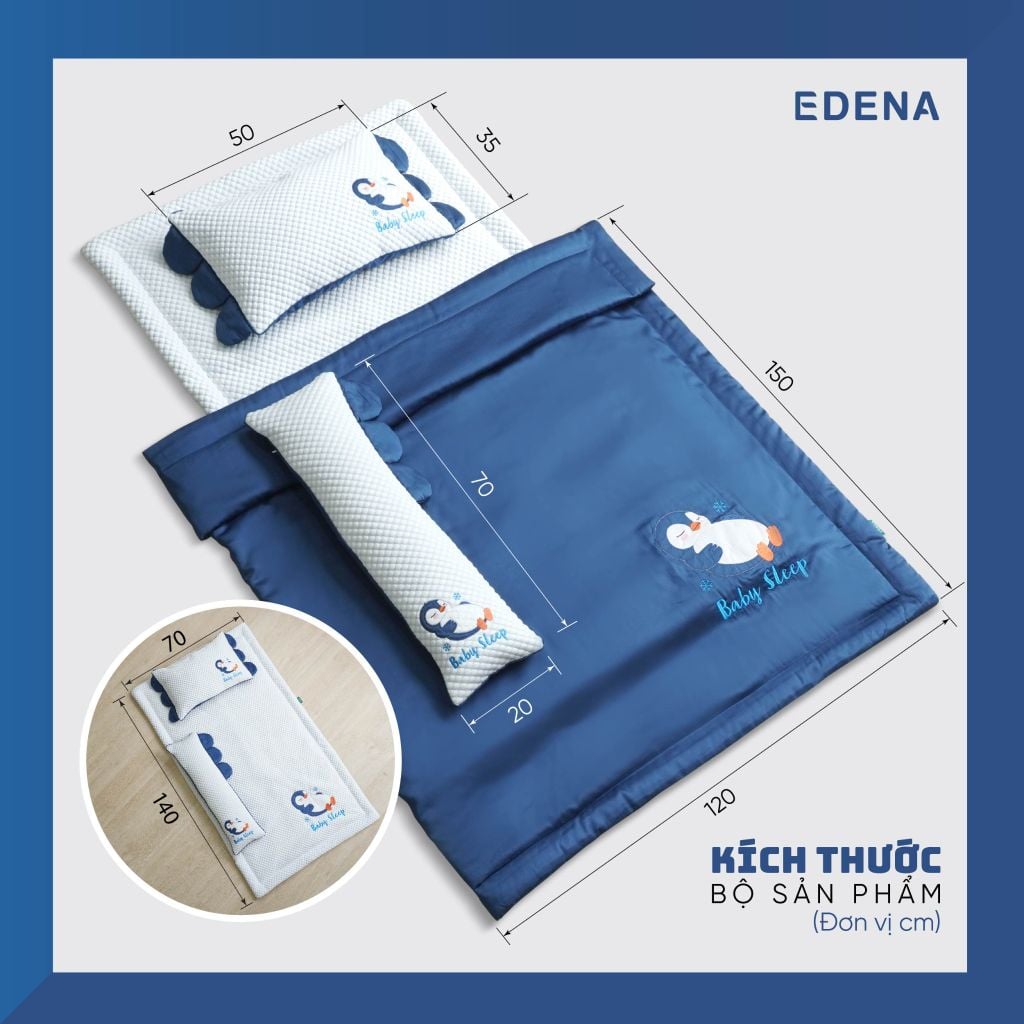 Bộ Nệm Trẻ Em Baby Sleep Edena