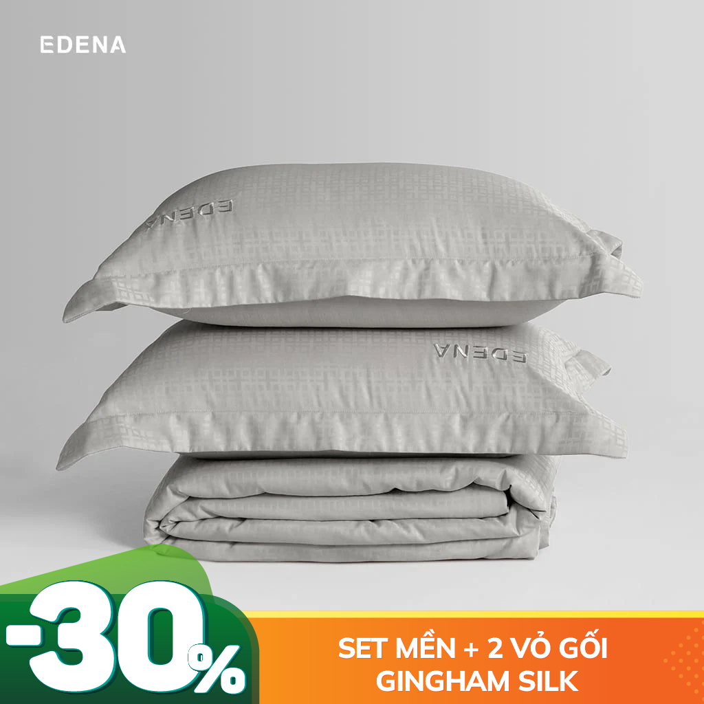 Set mền + 2 vỏ gối Gingham Silk