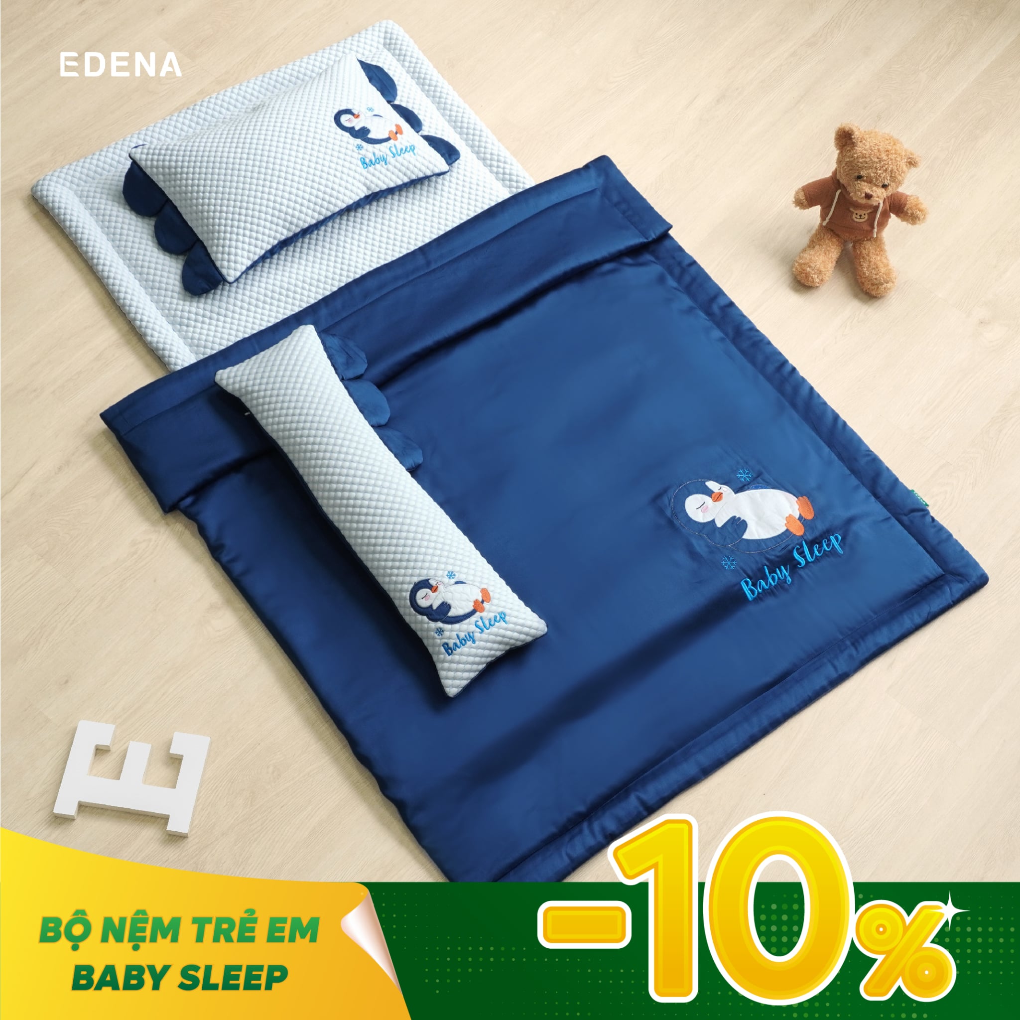 Bộ Nệm Trẻ Em Baby Sleep Edena