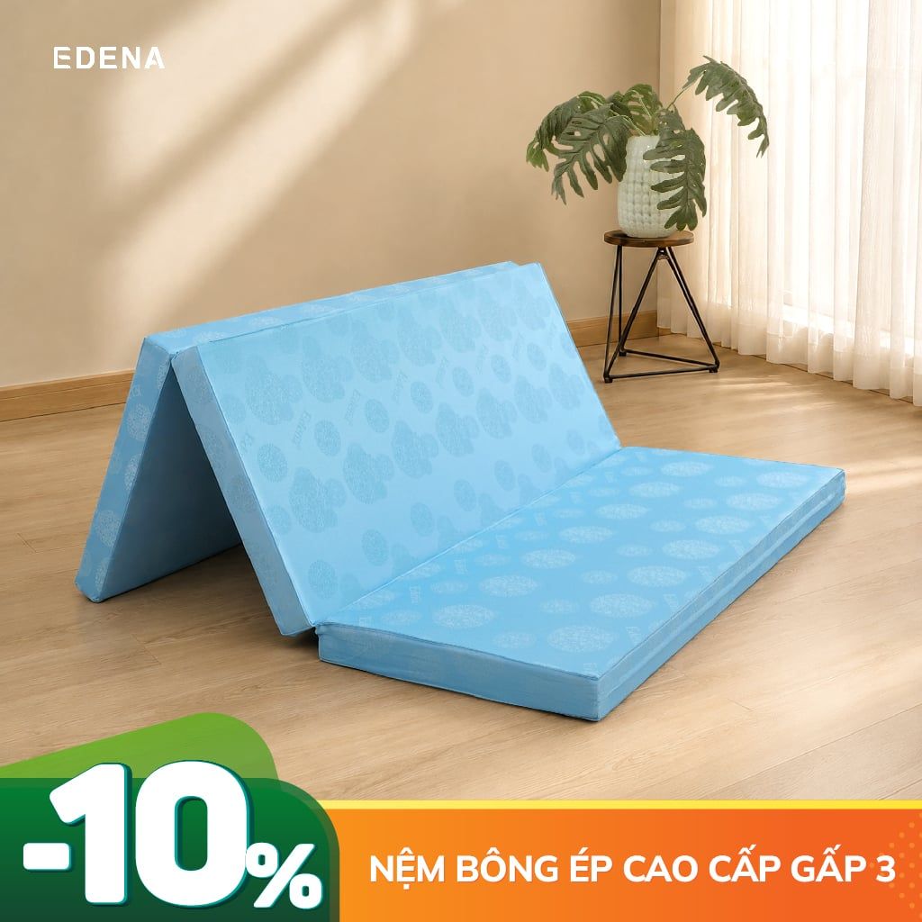 Nệm Bông Ép Cao Cấp Gấp 3 Edena