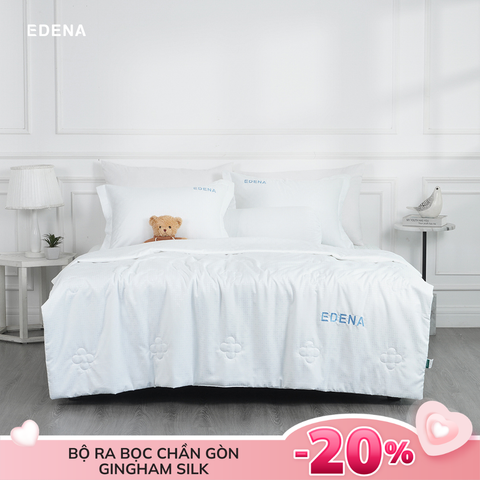 Bộ Ra Bọc Chần Gòn Gingham Silk