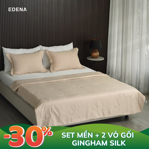 Set mền + 2 vỏ gối Gingham Silk